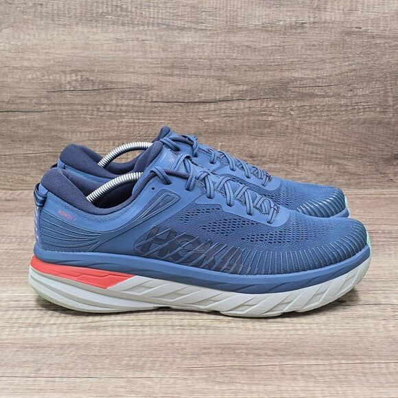 Hoka One One Bondi 7 Men's Size 12 Blue Running Shoes (1110518 RTOS) - Picture 1 of 10